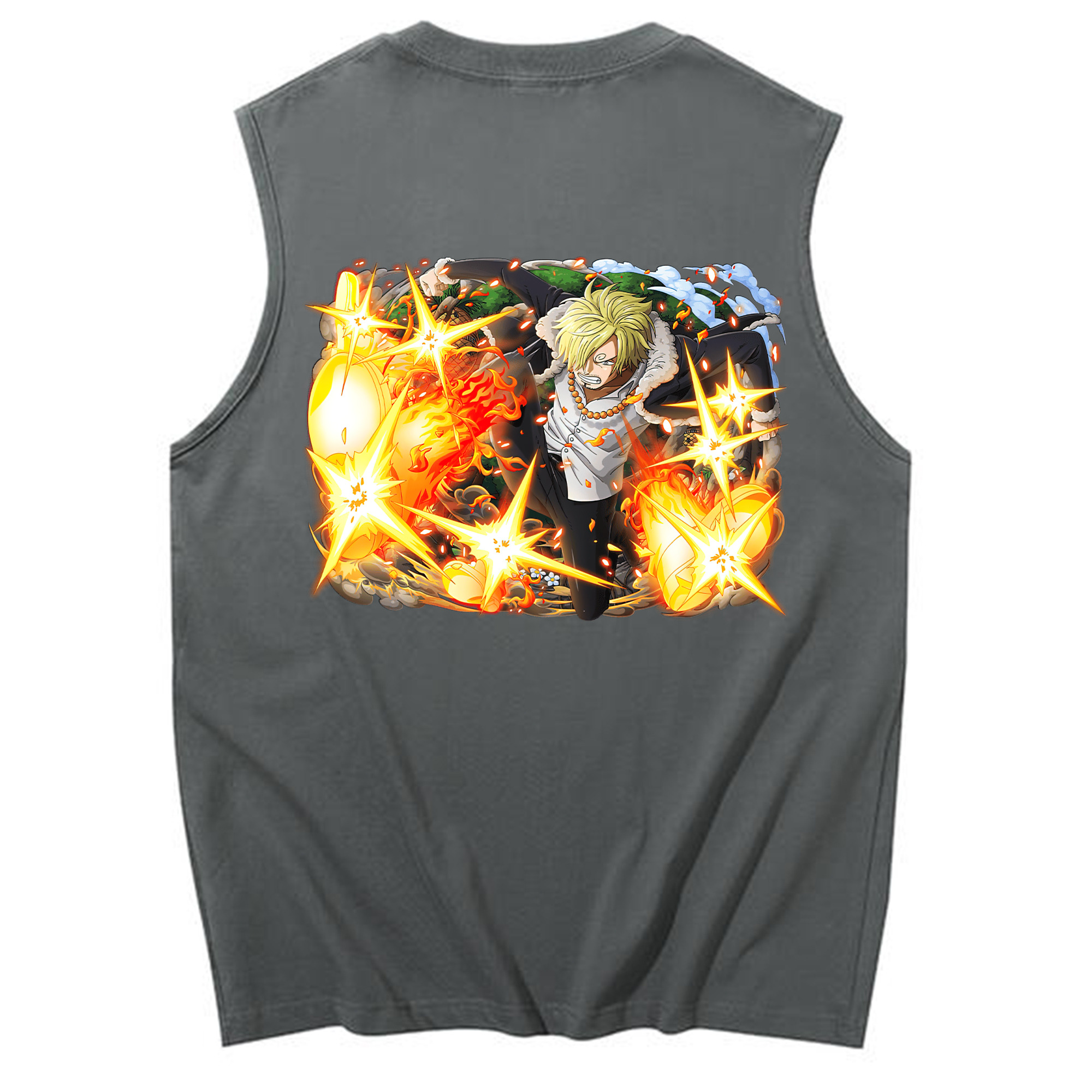 （画像用） ワンピース サンジ ONE PIECE Sanji コットン100％タンクトップ（背面プリント）
